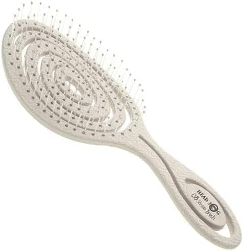 Image of Head Jog 08 Paddle Brush Flexible Soft Pin Bristles, Detangling Wet Or Dry Hair. Gentle Brushing Hairbrush. Detangling Brush Curly & Wavy. (Original Collection Oatmeal) 1 Count (Pack of 1) Oatmeal