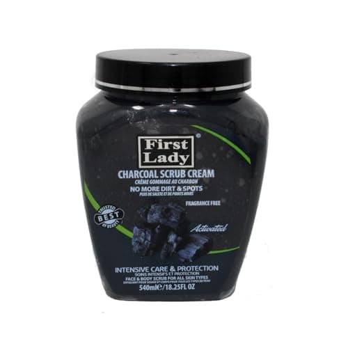 Image of First Lady Charcoal Face & Body Scrub 540ml – Deep Cleansing Exfoliating Scrub for Smooth, Clear-Looking Skin – Suitable for Face & Body