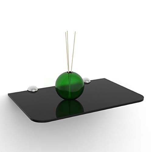 Image of Acrylic Shelf with Fixings, Ideal for Bathrooms, Bedrooms, Living Rooms and More. (Black, W300 x D200)