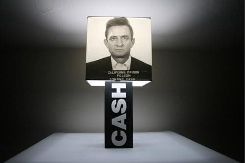 Image of The Record's Ticking Handmade Johnny Cash Lamp + Album Cover Shade