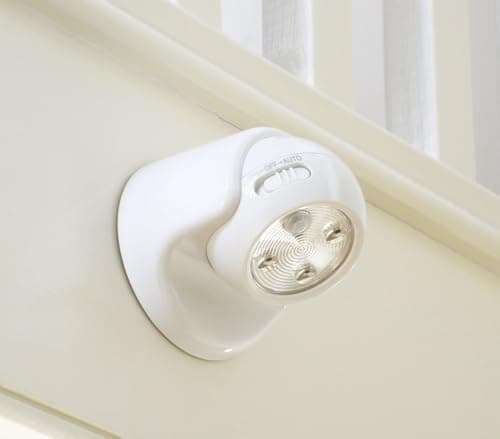Image of Auraglow Battery Operated Motion Sensor Light – Indoor & Outdoor PIR Security LED Wall Light – Wireless for Shed, Garage, Porch & Loft (IP44) – White