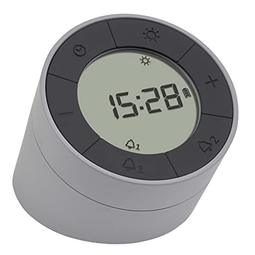 Image of TFA Dostmann Time & Light Alarm Clock & Night Light, 60.2029.10, 2 Alarm Times, USB Rechargeable, with Display Lighting