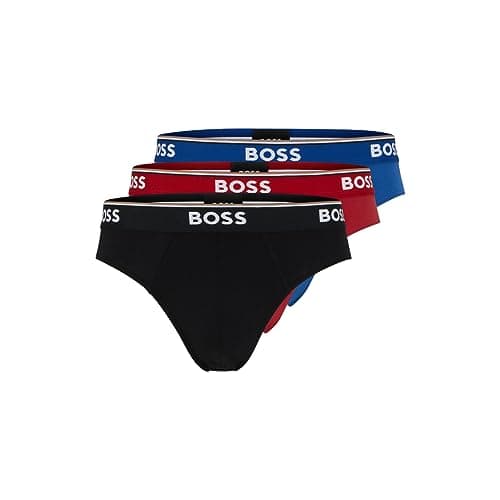 Image of BOSS Men's 3-pack Classic Regular Fit Stretch Briefs3? ??? ? ???? ???3 ?????????????paquete De 3 Calzoncill Briefs, Red/Navy/Black, L UK