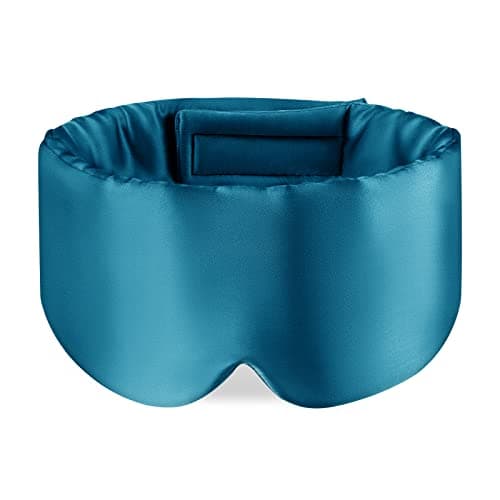 Image of OLESILK Sleep Mask, 100% Natural Mulberry Silk Eye Mask for Women and Men with Adjustable Strap, Large in Size, Blindfold for All Night Sleep, Auqa Blue