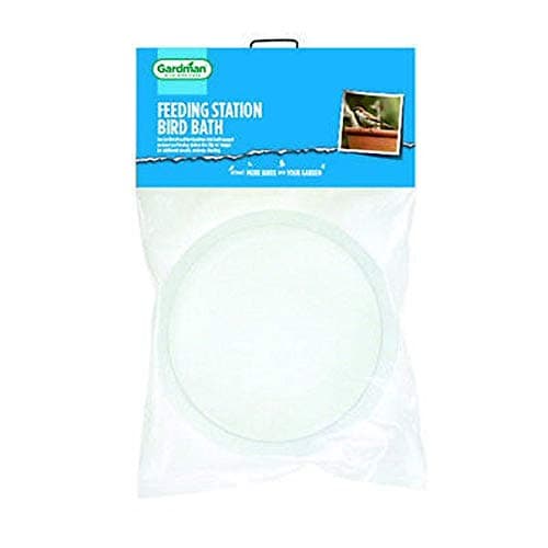 Image of Gardman A01511 Feeding Station Bird Bath, Clear, 17x17x4 cm