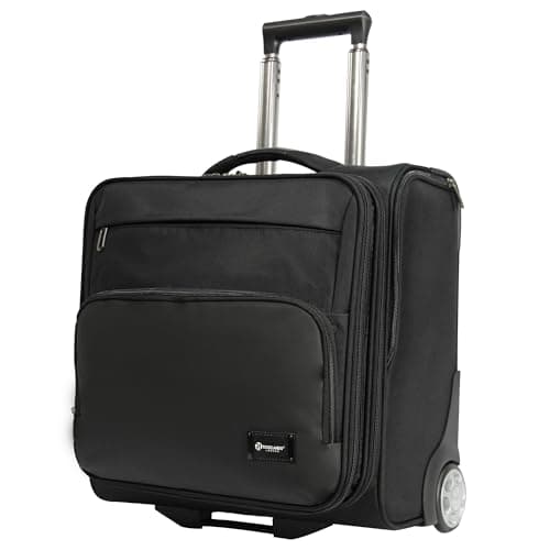 Image of Rocklands® Rolling Laptop Bag 2 Wheel Laptop Bag Wheeled Briefcase Business Office Trolley Case Travel Cabin Bag - 8609
