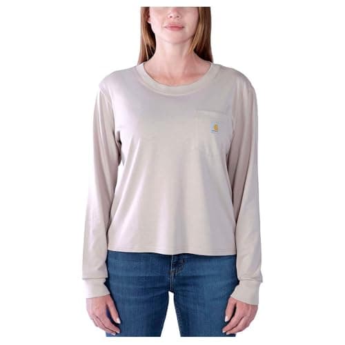 Image of Carhartt Relaxed Fit Lightweight Long Sleeve T-shirt with Pocket for Women Purple M