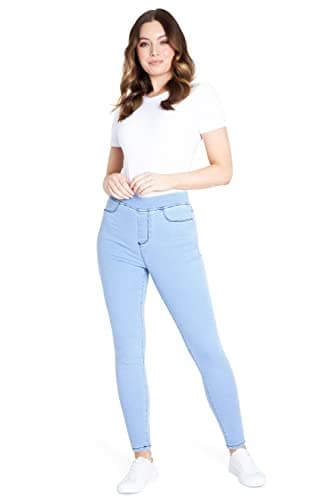 Image of CityComfort Womens Jegging Jeans, High Waisted Stretchy Denim Leggings (Light Blue, 8)