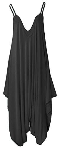 Image of Colop Ladies Cami Lagenlook Romper Baggy Harem Playsuit Women Jumpsuit Dress Plus Size (Black, 16-18)