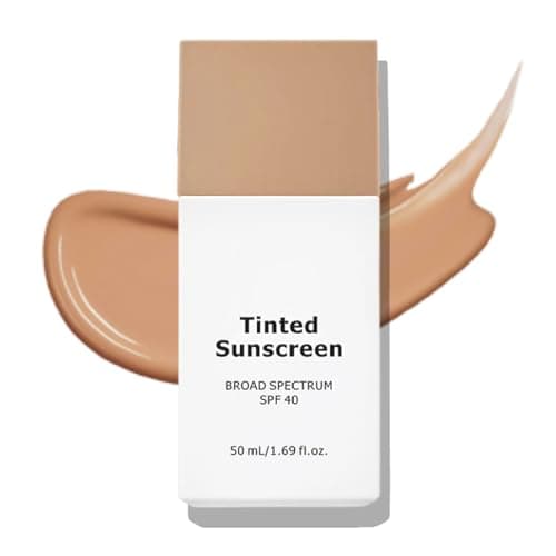 Image of Daily Fluid Tinted Sunscreen SPF 40, Zinc Oxide+Mineral Sunscreen for Sensitive Skin, SPF Face Suncream Lightweight Non Greasy, Natural Tone & No White Cast, Light Coverage, MY210