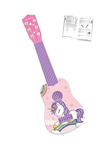 Image of Lexibook, Unicorn, My First Guitar for children, 6 nylon strings, 21" long, guide included, pink, K200UNI