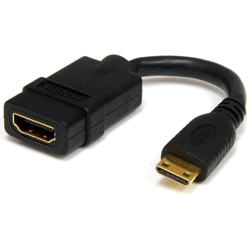 Image of StarTech.com 5in Mini HDMI to HDMI Adapter - 4K High Speed HDMI Adapter - 4K 30Hz Ultra HD High Speed HDMI Adapter - HDMI 1.4 - Gold Plated Connectors - UHD Mini HDMI Adapter 4K - Black (HDACFM)