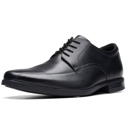 Image of Clarks Howard Over Mens Black Leather, 6.5
