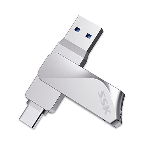 Image of SSK USB C 64GB Memory Stick, Up to 200MB/s Transfer Speed, Dual 2 in 1 Type-c +A USB 3.2 Flash Drive, USB-C thumb drive for for Android Phone,Macbook/Pro/Air,and more