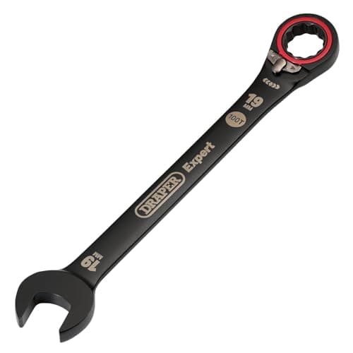 Image of Draper 03909 Expert HI-TORQ Metric Reversible Ratchet Combination Spanner, 19mm, Black