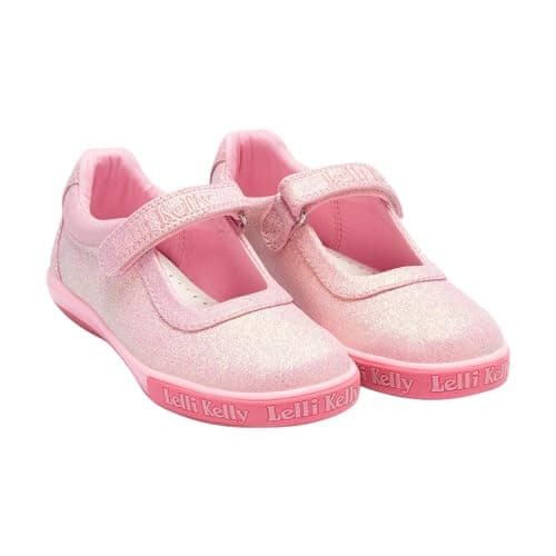 Image of Lelli Kelly LK4148 (R0CE) Milly Rosa Pink Glitter Canvas Dolly Shoes (Fuxia Pink, UK Footwear Size System, Little Kid, Women, Numeric, Medium, 13)