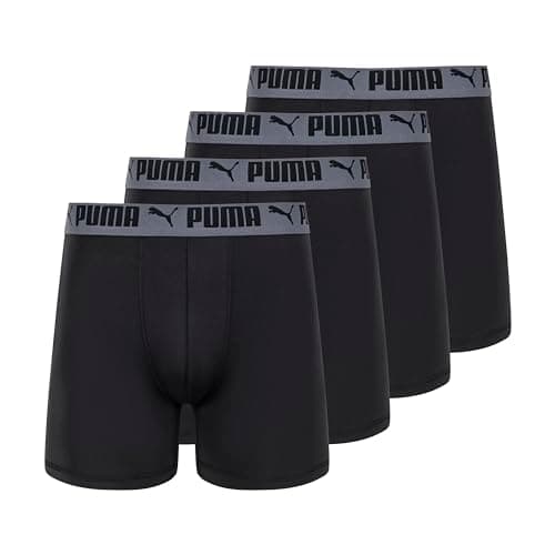 Image of PUMA Men's 4 Pack Active Stretch Boxer Briefs, Black, L