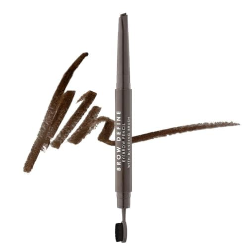 Image of MUA Makeup Academy Brow Define, Angled Eyebrow Pencil With Blending Brush, Dark Brown, 0.25 g - Vegan & Cruelty Free