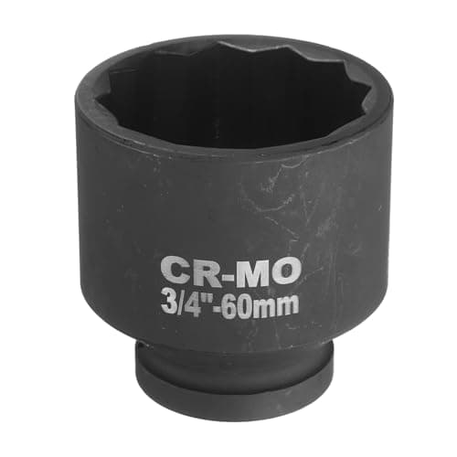 Image of sourcing map 3/4-Inch Drive 12 Point Impact Socket 60mm Metric Spindle Axle Nut Socket Driver Wrench for Auto Repair Easy Removal