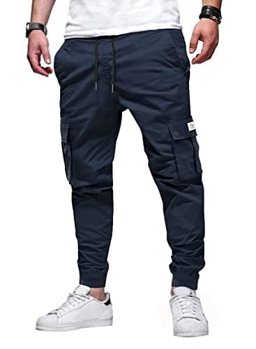 Image of Elegancity Mens Cargo Combat Trousers Work Pants A-Blue