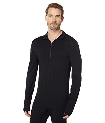 Image of ICEKQ|#Icebreaker Men 260 Tech LS Half Zip Base Layer - Black, L