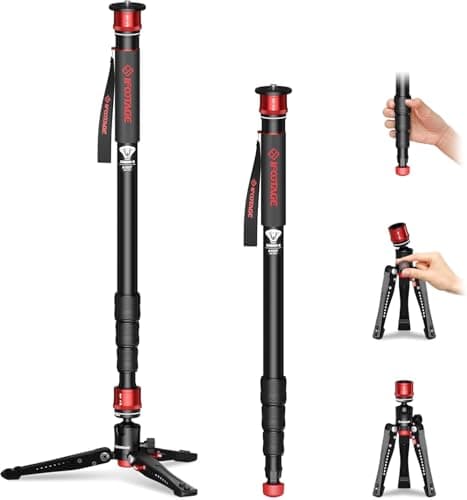 Image of IFOOTAGE Cobra 3 A180T Camera Monopod With Feet for Photography, Twist-Lock Monopod Design for Cameras with Removable Tripod Stand Base, Canon, Nikon, Sony, DSLR, Video Camcorder