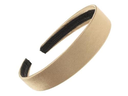 Image of 2.5cm (1") Gold Satin Covered Plastic Alice Band Hair Band Headband No Teeth for Women Girls by Glitz4Girlz