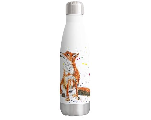 Image of Vixar Fox wildlife Animals Watercolour Bottle double Wall insulated Stainless steel sport Drinks 500ml