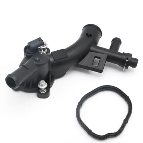 Image of Ollanoos 25193922 Engine Coolant Thermostat Housing with Sensor, 3 screws, Water Outlet Housing Thermostat Replacement for Vauxhall Insignia Mokka Adam Corsa D Corsa E 55565334 1338030 1338489