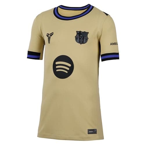 Image of Nike Kids Fc Barcelona Dri-Fit Stad Away Jersey, Team Gold/Team Gold/Persian Vi, 12/13 Years