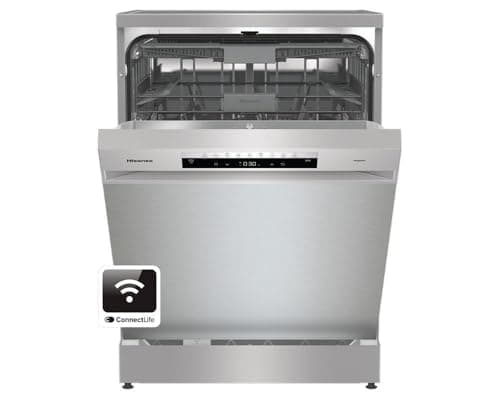 Image of HS673C60XUK 16 Place Settings, Wifi enabled, Auto Dry, Invertor Technology, Quiet, Quick Wash, Eco Cycle, 3 Baskets, Full Size Freestanding Stainless Steel Dishwasher - C Energy (HxWxDcm) - 85x60x60