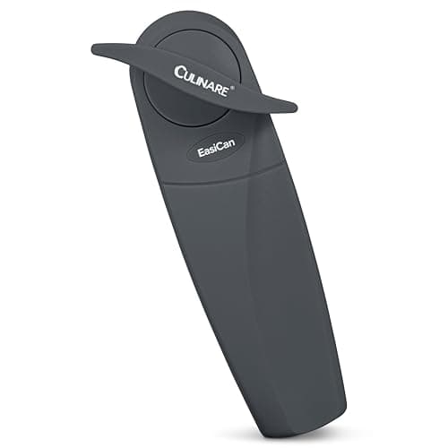 Image of Culinare Easican Tin Opener, Grey, Plastic/Stainless Steel, Manual Can Opener, Safe Lid Removal, Comfortable Grip