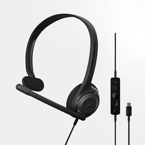 Image of EPOS C1 USB-C Mono Headset - Single-Sided Wired Headset with Noise-Canceling Mic, Ultra-Light Design, Premium Clarity, USB-C Plug, Chromebook Certified, Perfect for Business Calls & Office Use