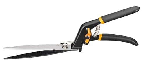 Image of Fiskars Solid Grass Shears GS21, Soft-Touch Handle, Length 31cm, Steel Blade/Plastic Handle, Black/Orange, 1026826