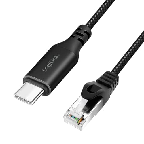Image of Logilink CU0410 Active USB 3.2 (Type-C) to Network (RJ45) Connection Cable - 1 Gbps, 1 m