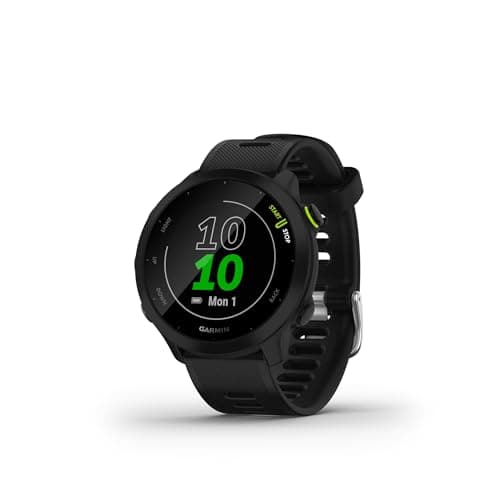 Image of Garmin Forerunner 55, 42mm GPS running smartwatch, easy to use, lightweight, training guidance, safety & tracking features, up to 14 days battery life, Black