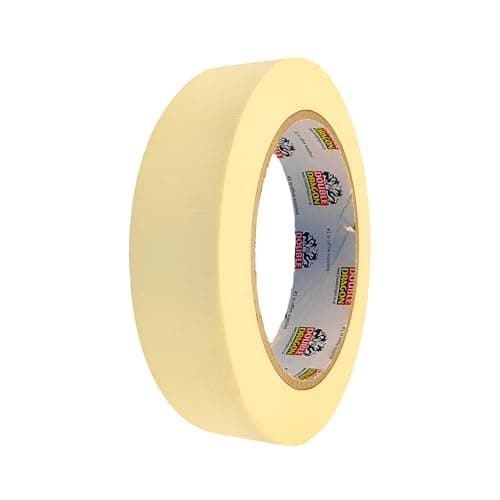 Image of Double Dragon All Purpose Masking Tape, 50m Long, 24mm Wide | Beige Decorators Tape for Indoor Painting, DIY, Crafts & Home Projects | Easy-Tear Paper Tape for Walls, Art, School & Office Use