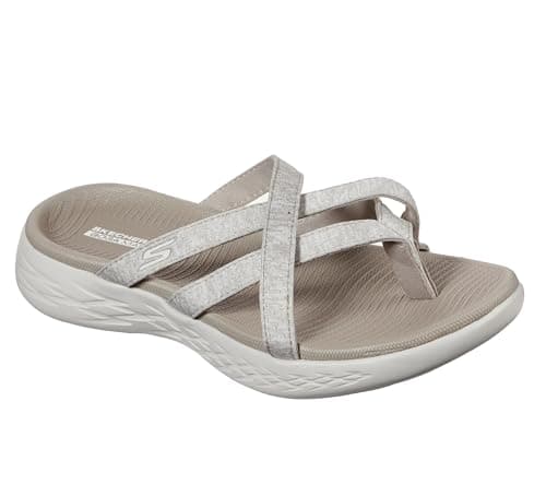 Image of Skechers Women's On-the-go 600 Dainty Sandal, Taupe Textile, 6 UK