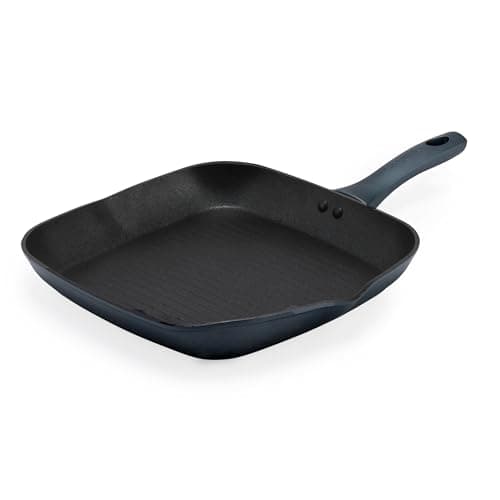 Image of Salter Excellence 28 cm Griddle Pan – Non-Stick Coating, Durable Forged Aluminium, Induction Suitable, Thermo Collar, Turns Red at Optimum Temperature, Heat-Resistant Exterior