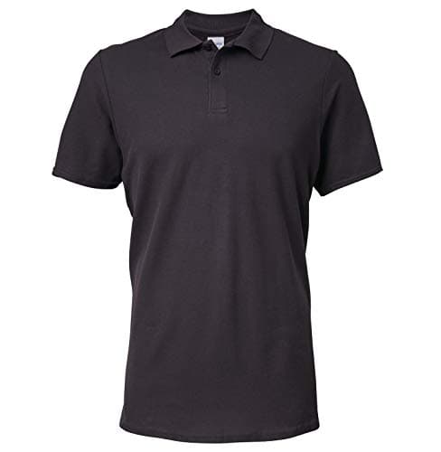 Image of Gildan 64800 Softstyle Adult Double Pique Polo Shirt, Charcoal, XL