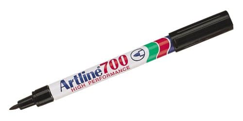 Image of Artline 700 0.7mm Fine Bullet Tip Permanent Marker - Black [Pack of 12]