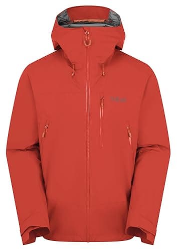 Image of Rab Men's Downpour Mountain Jacket - Lightweight Waterproof Hooded Coat for Hiking & Trekking - Dark Horizon - Large
