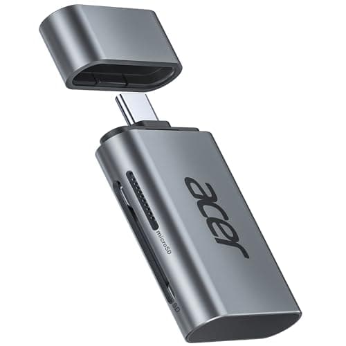 Image of acer SD card reader 312MB/s USB C 4.0, UHS-II Micro SD Card Reader Aluminum, Micro SD/TF Memory Card Reader Adapter Compatible with iPhone 15/16 series, Galaxy S24, iPad Pro, MacBook Pro, Surface Pro