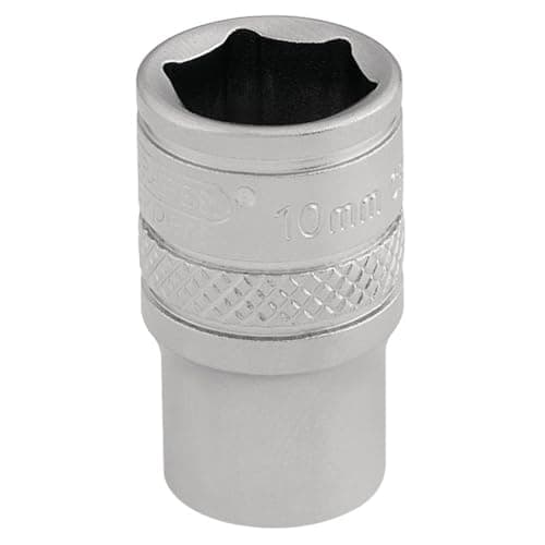 Image of Draper Expert 1/4" 10mm Square Drive Socket | 6 Point Hex Socket | Chrome Vanadium Steel Wrench Accessory | 16514, Blue