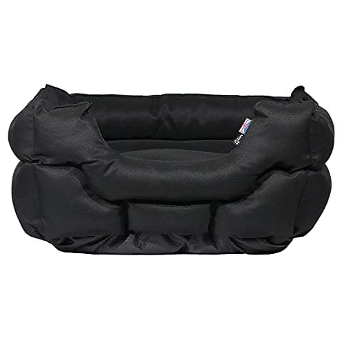 Image of Bunty Woodland Dog Beds XL Washable - Soft, Calming, Wipe Down Cat Bed & Dog Bed for Crate - High Wall Support - Water-Resistant, Non-Skid Bottom - Rectangle, Black, 93x75x21cm