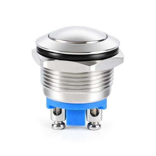 Image of Momentary Push Button Switch, 12V 3A Waterproof Momentary Switch Car Horn Switch Air Horn Push Button Switch IP65 IK08 19mm (1 Pcs)