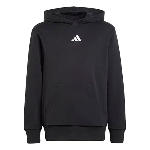 Image of adidas Unisex Kids ESSENTIALS POCKET HOODIE, black/white, 11-12 Years