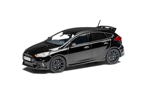 Image of Corgi Diecast Model Cars - VA15305 Ford Focus Mk3 RS, Shadow Black - Classic British Sports Car Collectible for Men & Women - Small Die Cast Toy Models, Motor Enthusiasts Gift