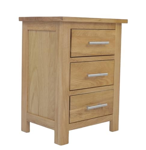 Image of Kemtpase Rectangular Nightstand Cabinet Natural Solid Oak Lamp Beside Table Simple Wooden Bedside Tables For Bedroom Living Room Hallway 16.54x12.6x22.05 Inches