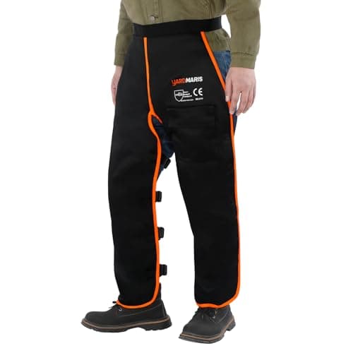 Image of YARDMARIS Type A Chainsaw Safety Leggings, Cut Protection Chaps, Adjustable Chainsaw Chaps, Chainsaw Apron, Cut Protection Trousers for Men/Women, black, M